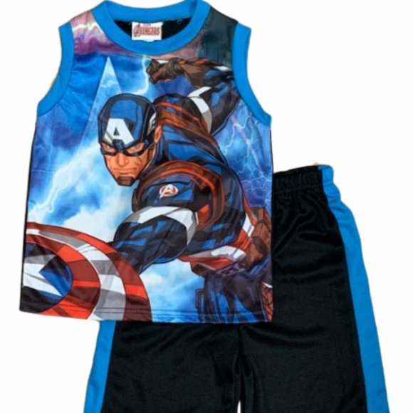 CAPTAIN AMERICA KIDS SHORT SET - Picture 1 of 3